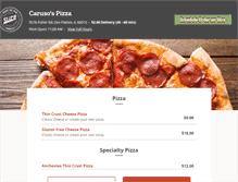 Tablet Screenshot of carusospizzadesplaines.com